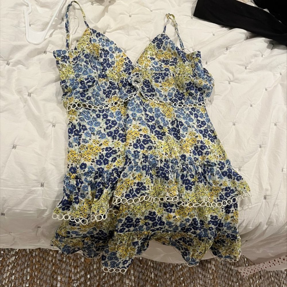 Lost and Wander Mini V Neck Floral Dress